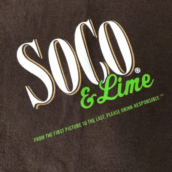 Southern Comfort Whiskey SOCO & LIME Liquor Men’s Brown Graphic T-Shirt Size XL - Picture 5 of 8
